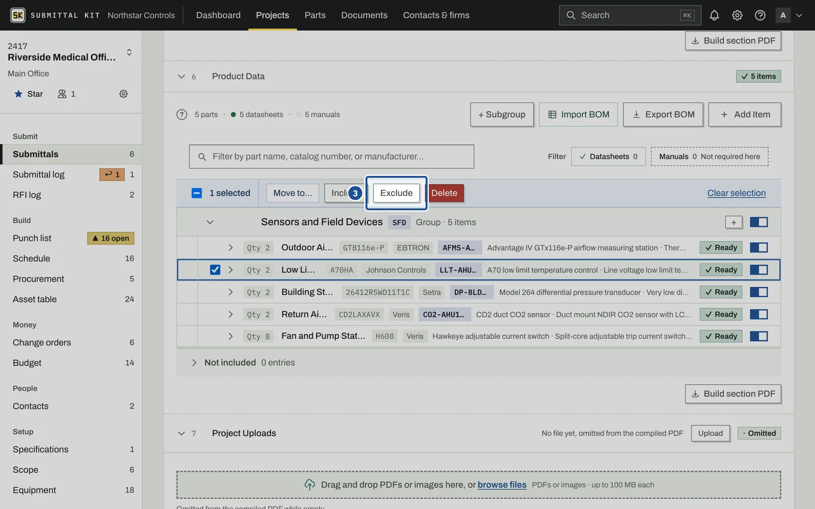 Choose Equipment Scope, step 3: the screen with the control outlined