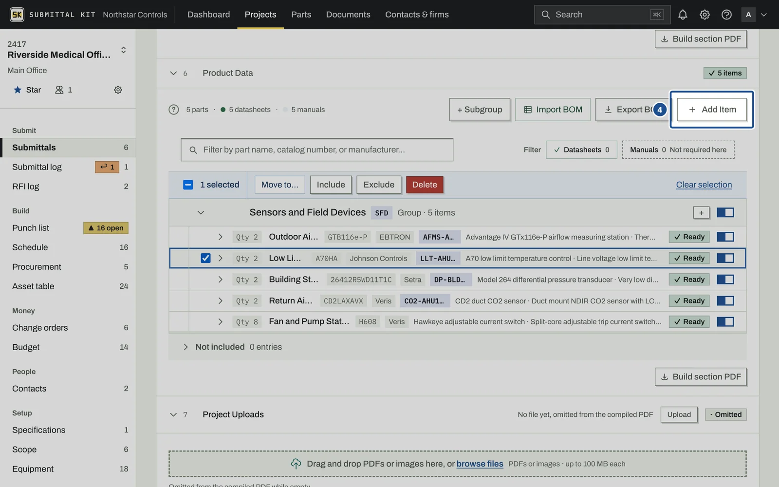 Choose Equipment Scope, step 4: the screen with the control outlined