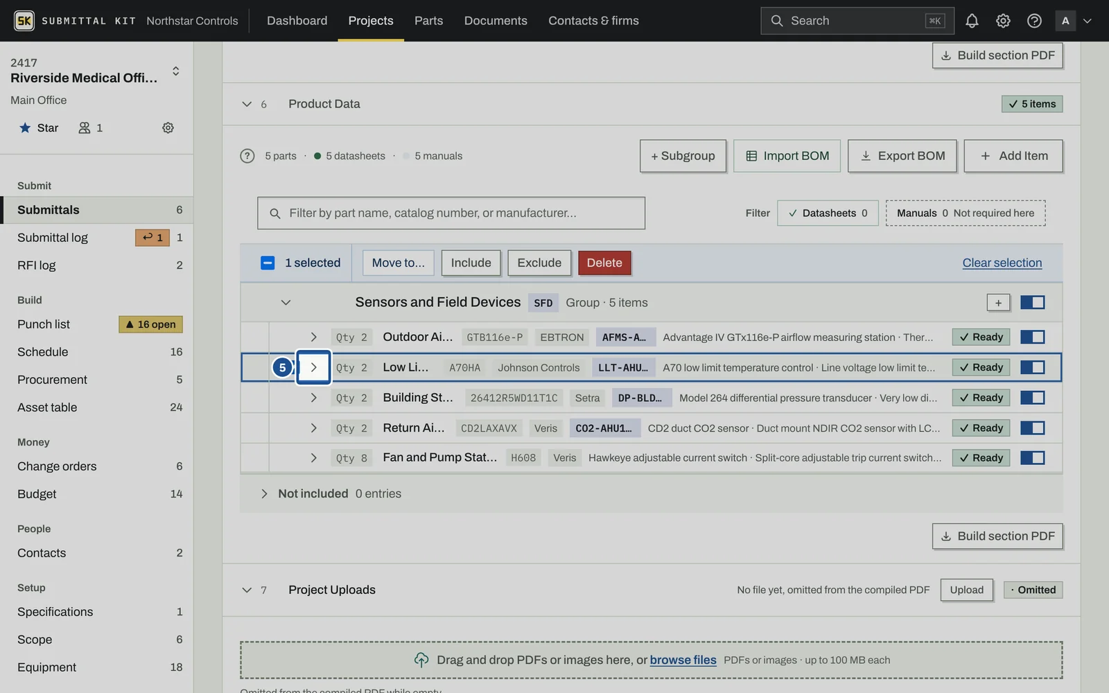 Choose Equipment Scope, step 5: the screen with the control outlined