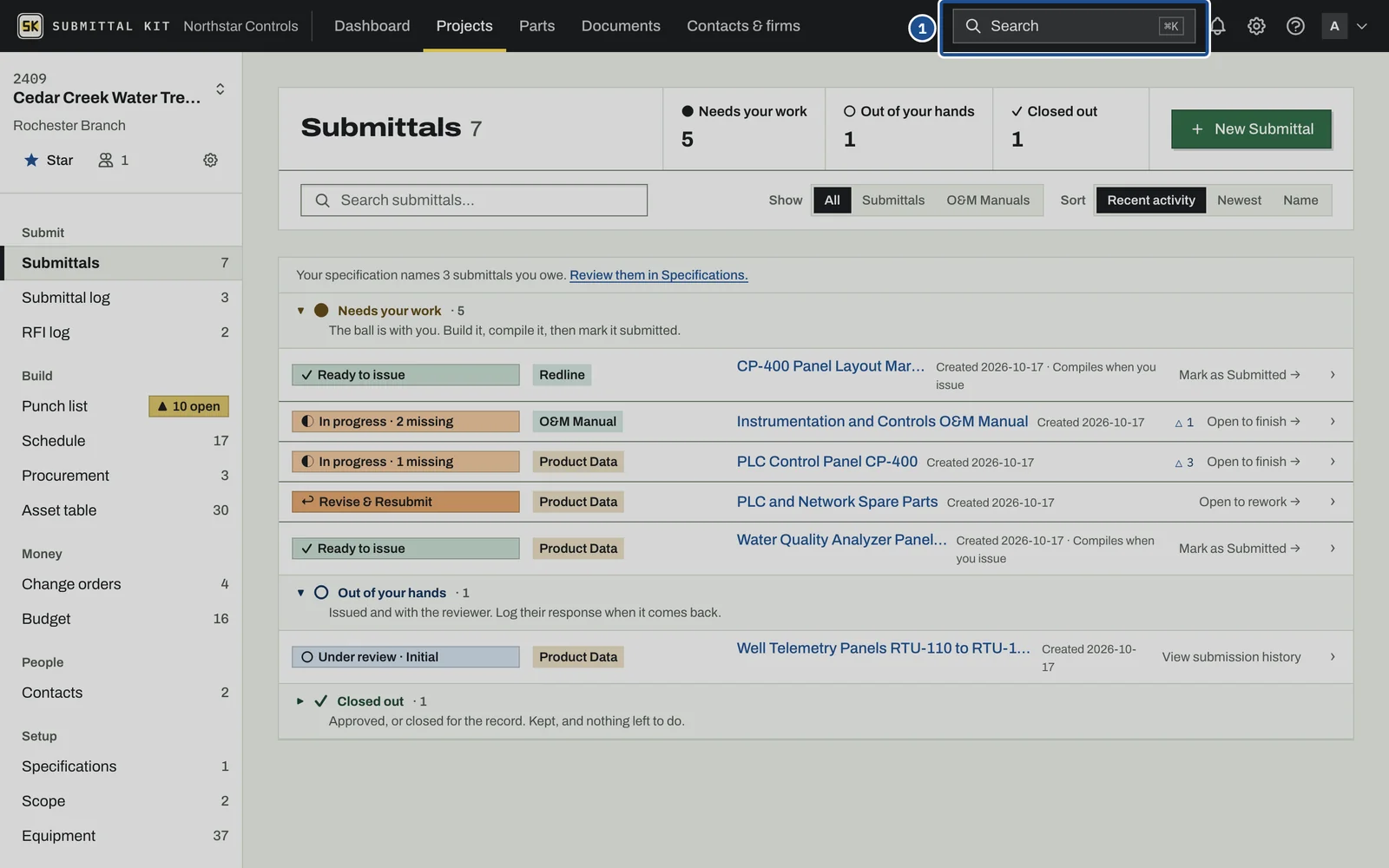 Search Everything, step 1: the screen with the control outlined
