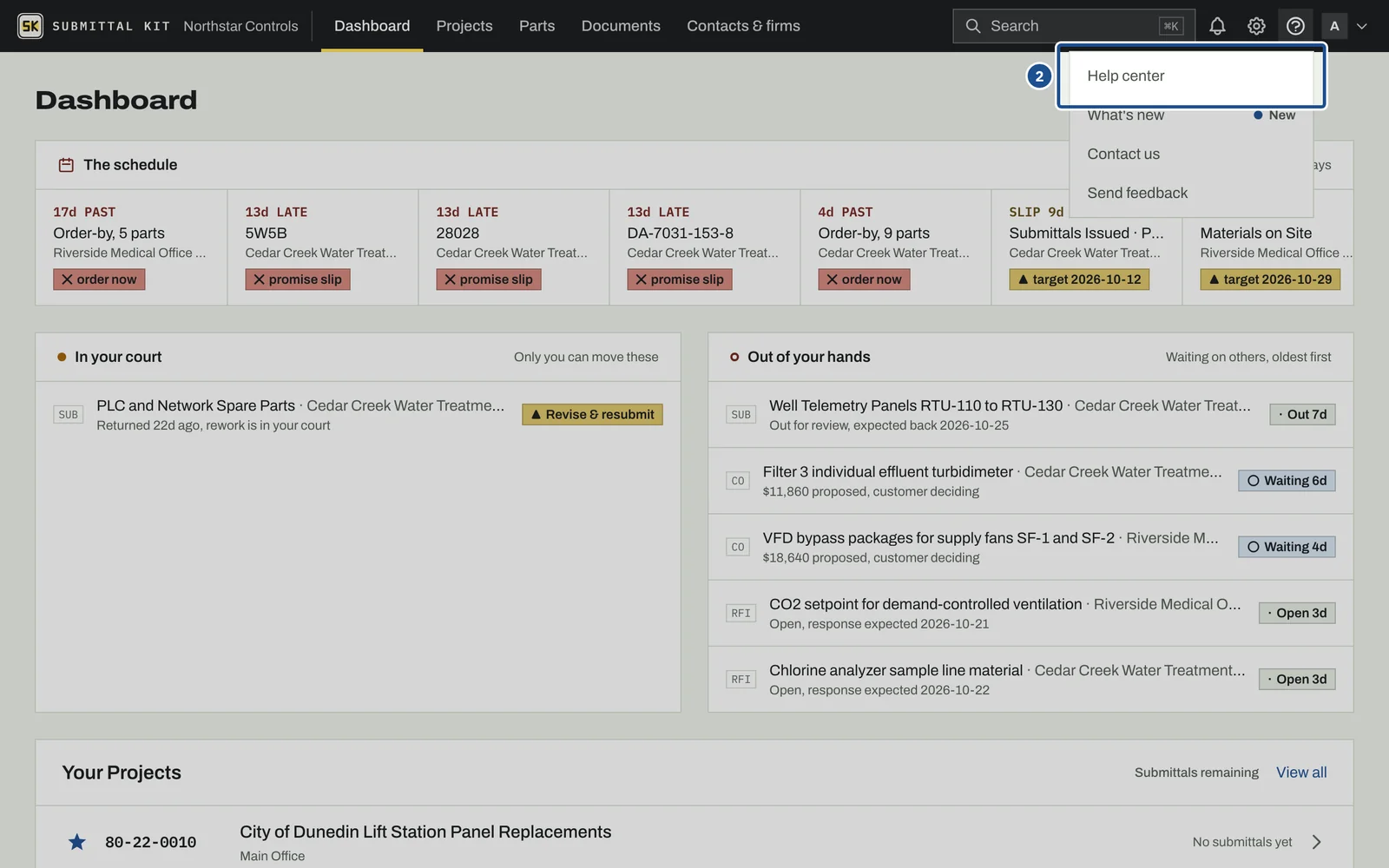 Help and What's New, step 2: the screen with the control outlined