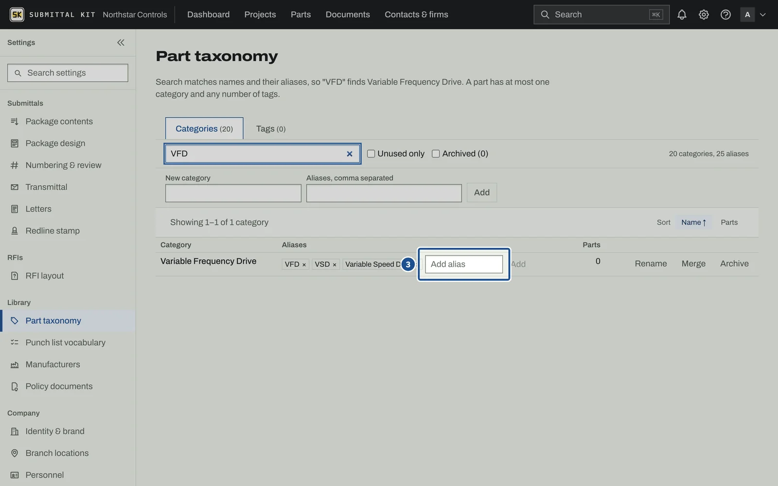 Library Vocabulary, step 3: the screen with the control outlined
