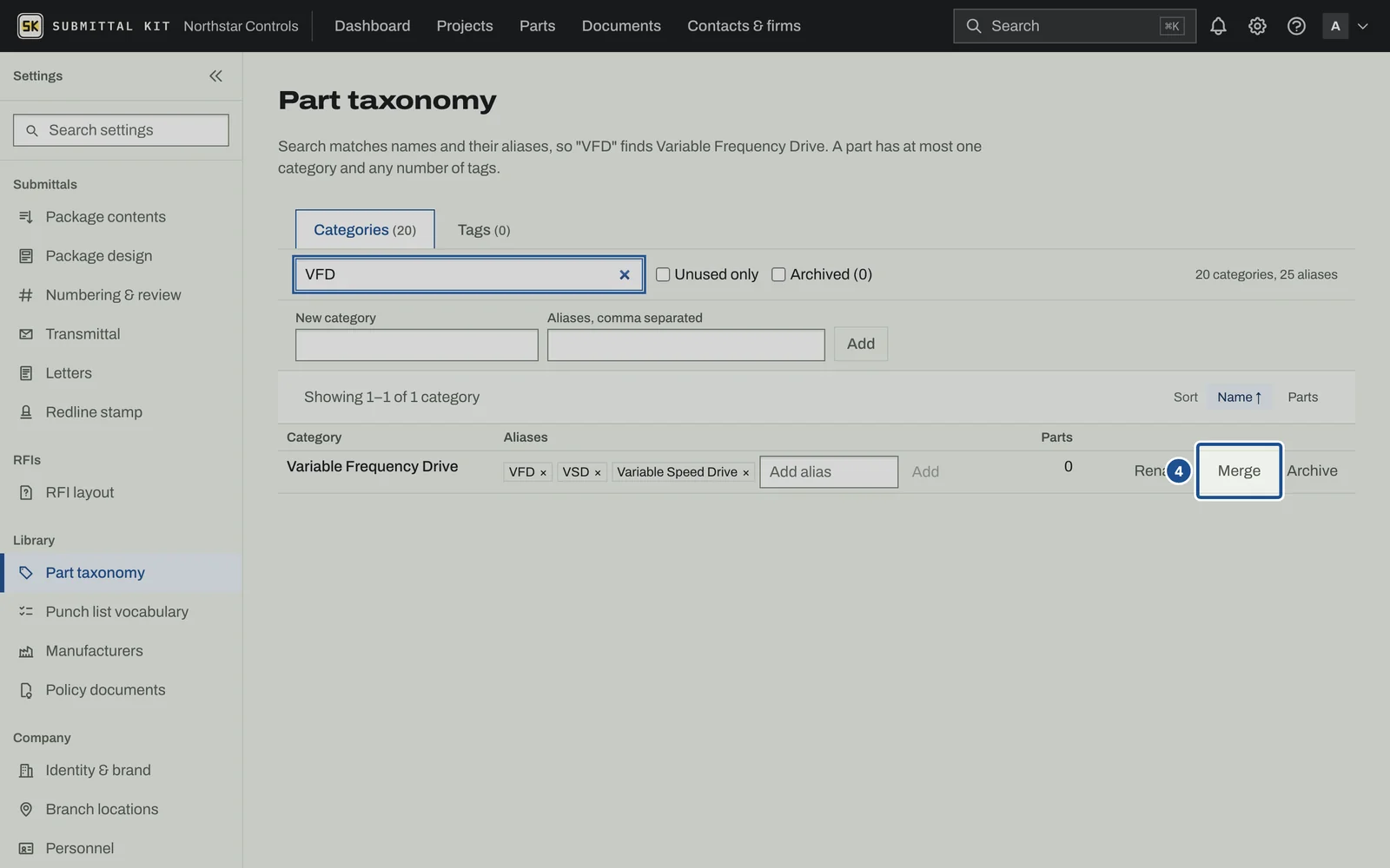 Library Vocabulary, step 4: the screen with the control outlined